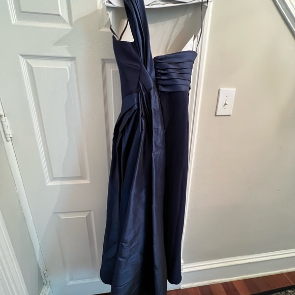 Tadashi Shoji navy one shoulder dress - Picture 4 of 5